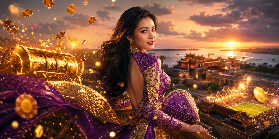 Người chơi slots tại Huế với nón lá truyền thống và không khí đêm hội